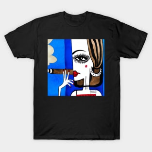 Cubist lady smoking a cigar T-Shirt